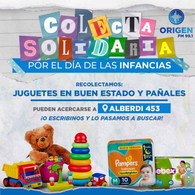 Día de las Infancias: Colecta Solidaria de juguetes y pañales