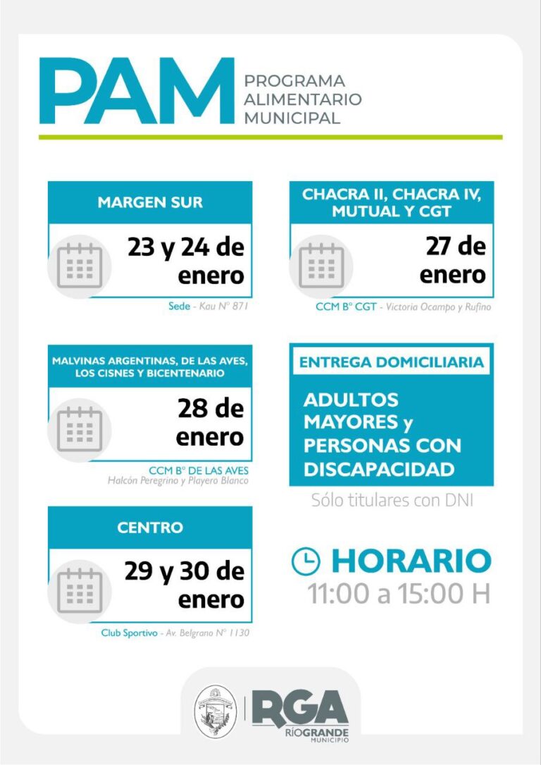 Este lunes continúa la entrega de módulos alimentarios