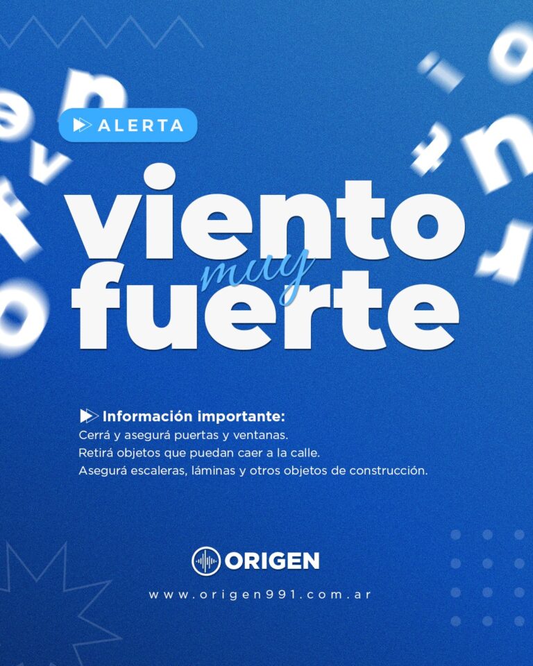 Rige alerta amarilla por viento con ráfagas que pueden superar los 90 km/h